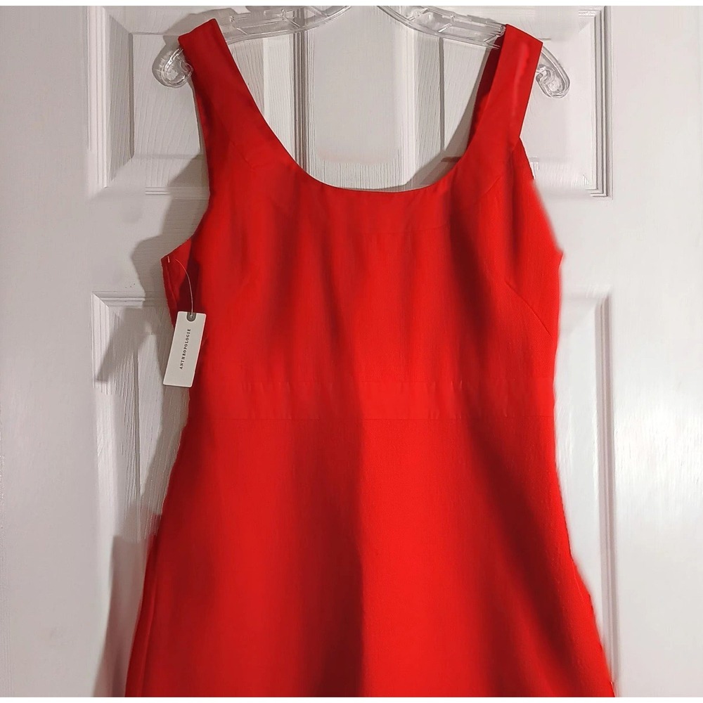 Anthropologie Maeve Women's Red Mini Dress Maeve Scoop Neck Backless Sz 12 - NWT